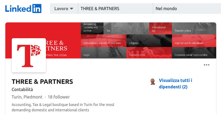 Three & Partners sceglie Linkedin